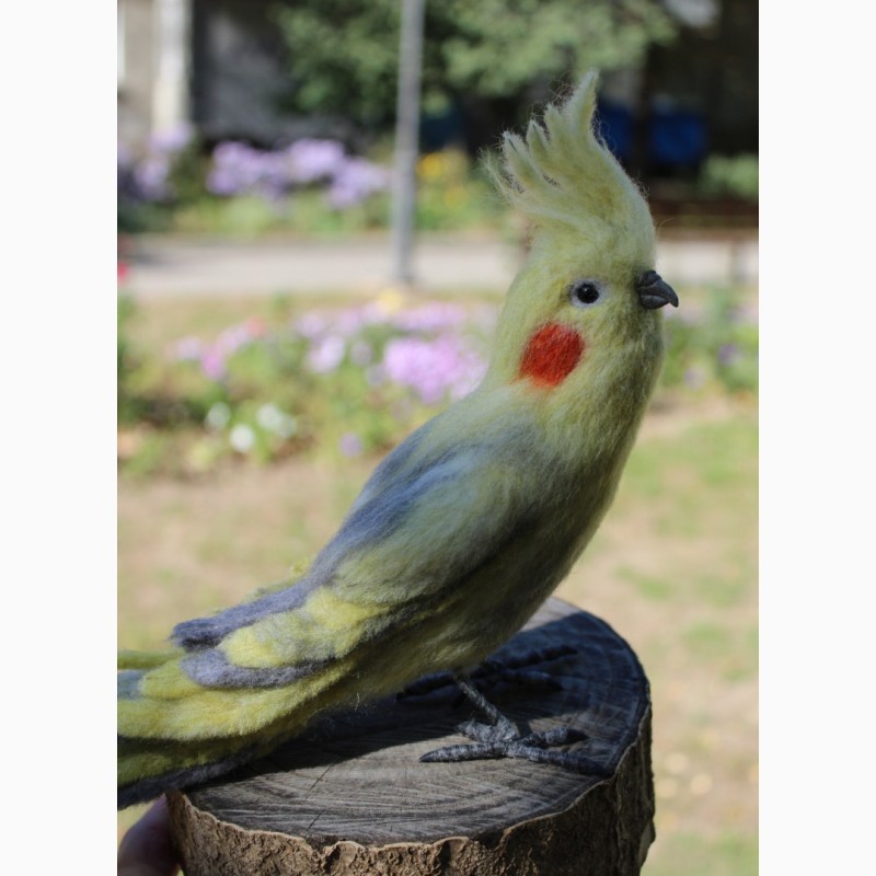 Фото 3. Игрушка валяная попугай Корелла ручной работы интерьерная сувенир подарок папуга іграшка