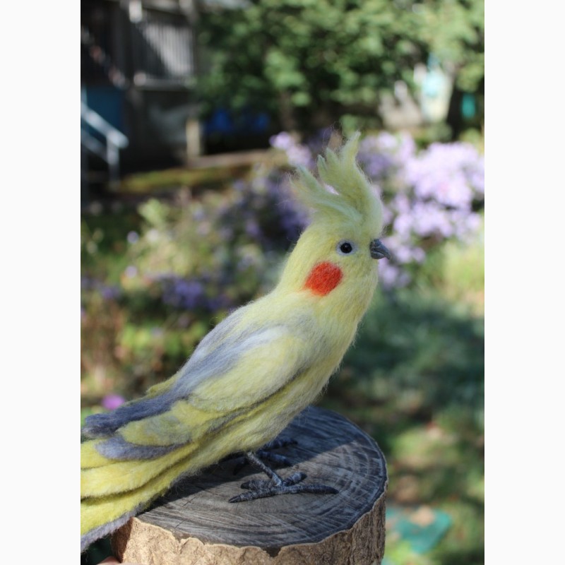Фото 8. Игрушка валяная попугай Корелла ручной работы интерьерная сувенир подарок папуга іграшка